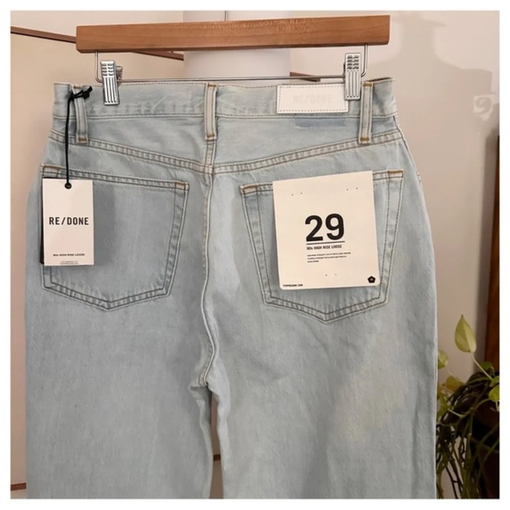 NWT Re/Done 90's High‎ Rise Loose Bleach Destroy 188-3WHRL Distressed size 29